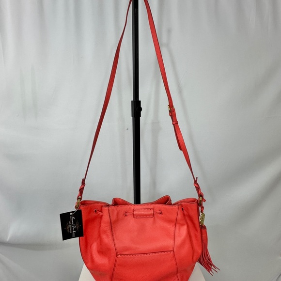 Rafe’ Orange Designer Leather Shoulder Bag NWOT - Picture 3 of 16